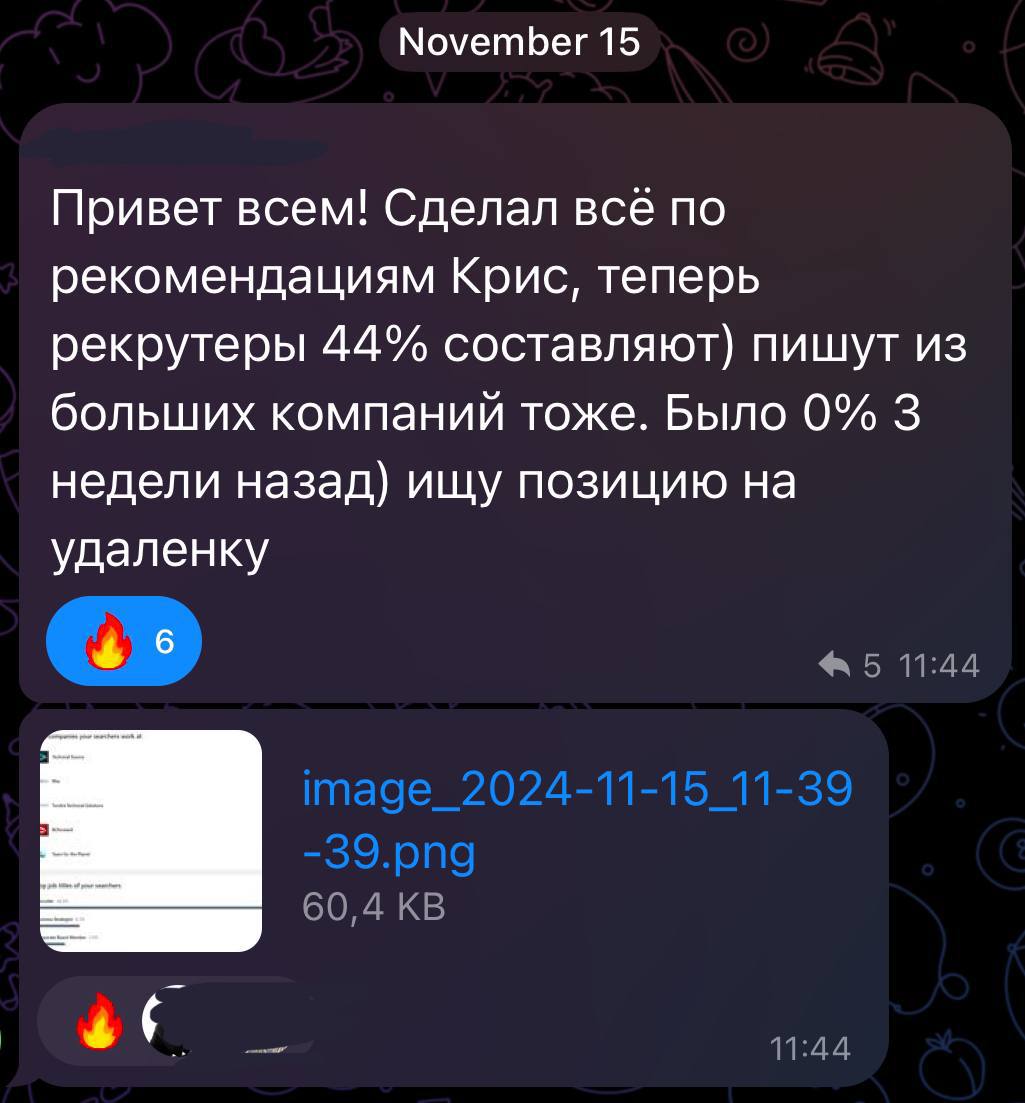 Скриншот сообщения Андрея в Telegram-чате Rolevia